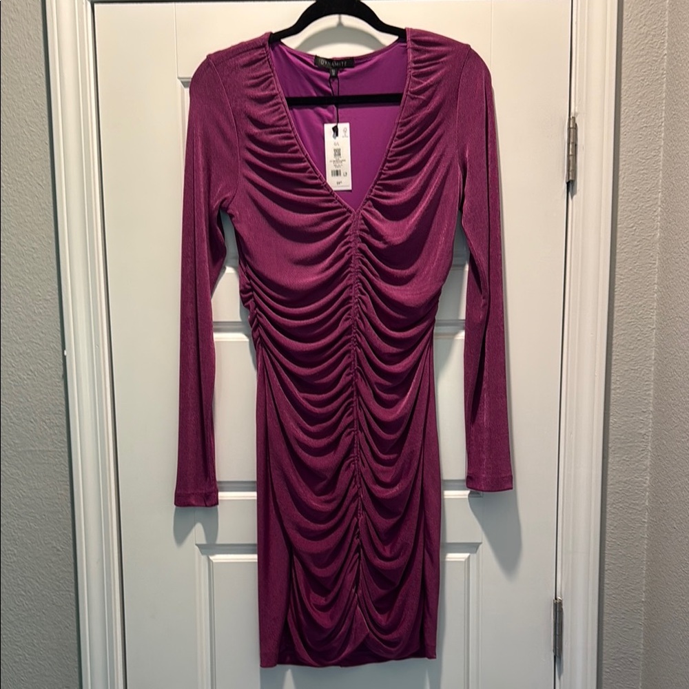 Dynamite Purple Long Sleeve Dress